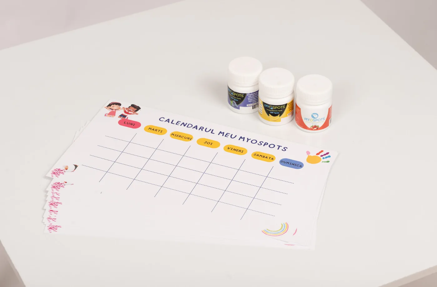 Calendarul Myospots și cele trei borcane cu arome