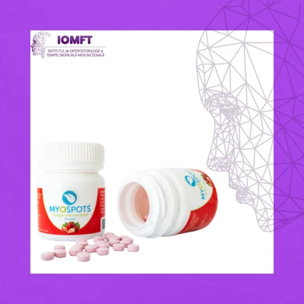 Myospots – Dispozitive pentru Reeducarea Respirației și Poziției Limbii (aromă căpșuni, 100 bucăți)